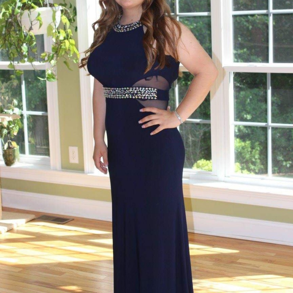 Navy blue long dress
